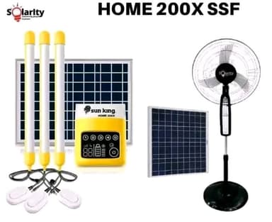 Sun King Solar Standing Fan home 200x and 3 floricent bulbs Complete Kit EasyBuy Price: ₦150,000 Cash Payment: ₦120,000